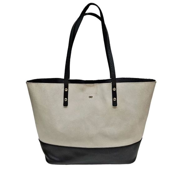 Cole Haan Ivory Black and White Leather tote bag - Picture 1 of 8